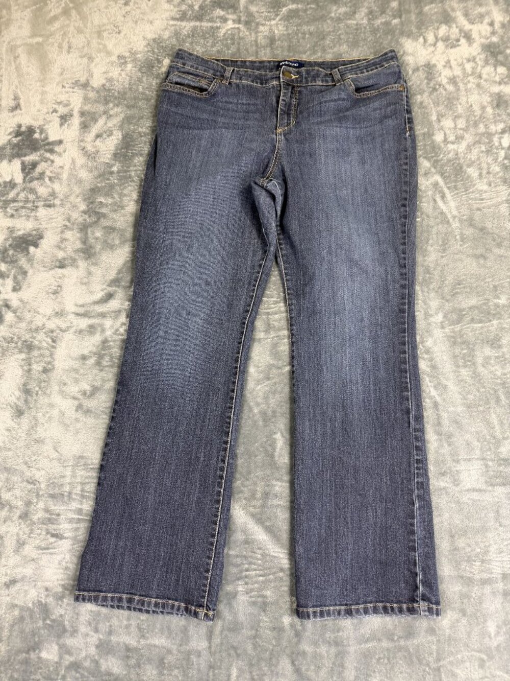 Bandolino Womens 16P Bootcut Denim Jeans Mid-Rise Stretch Blue
